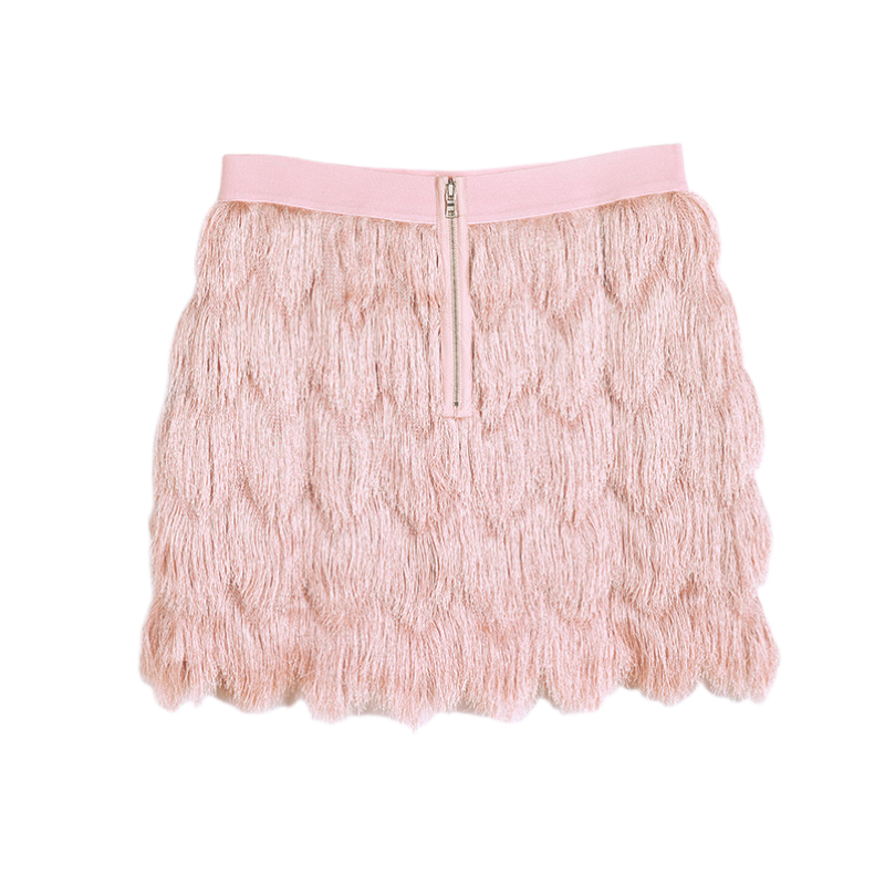 JJparty-D165 Women multi layers fringes mini party skirt