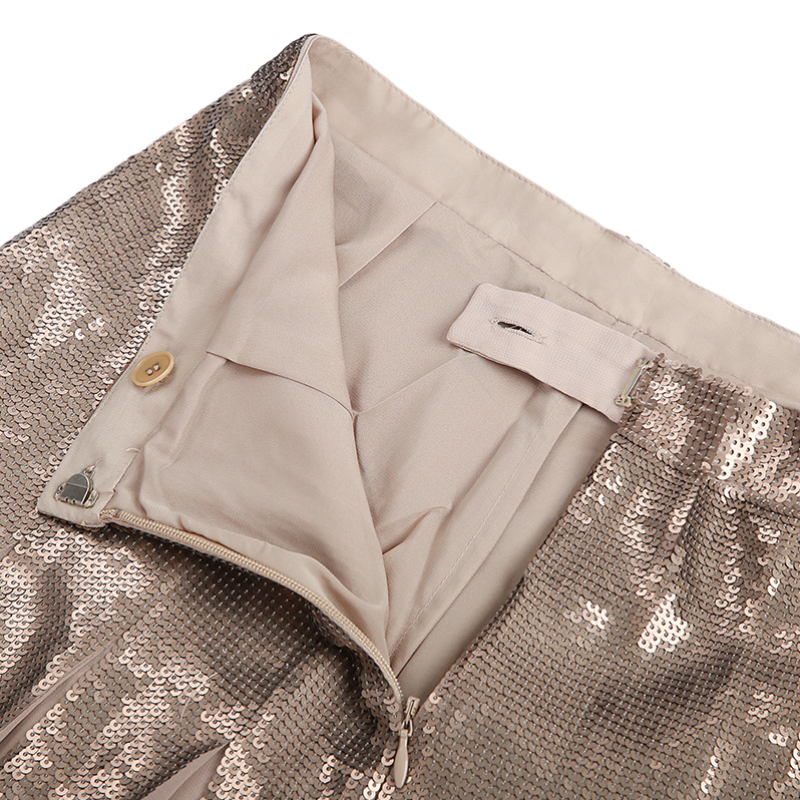 JJparty-C630 Women sequinned pleated party short skirt