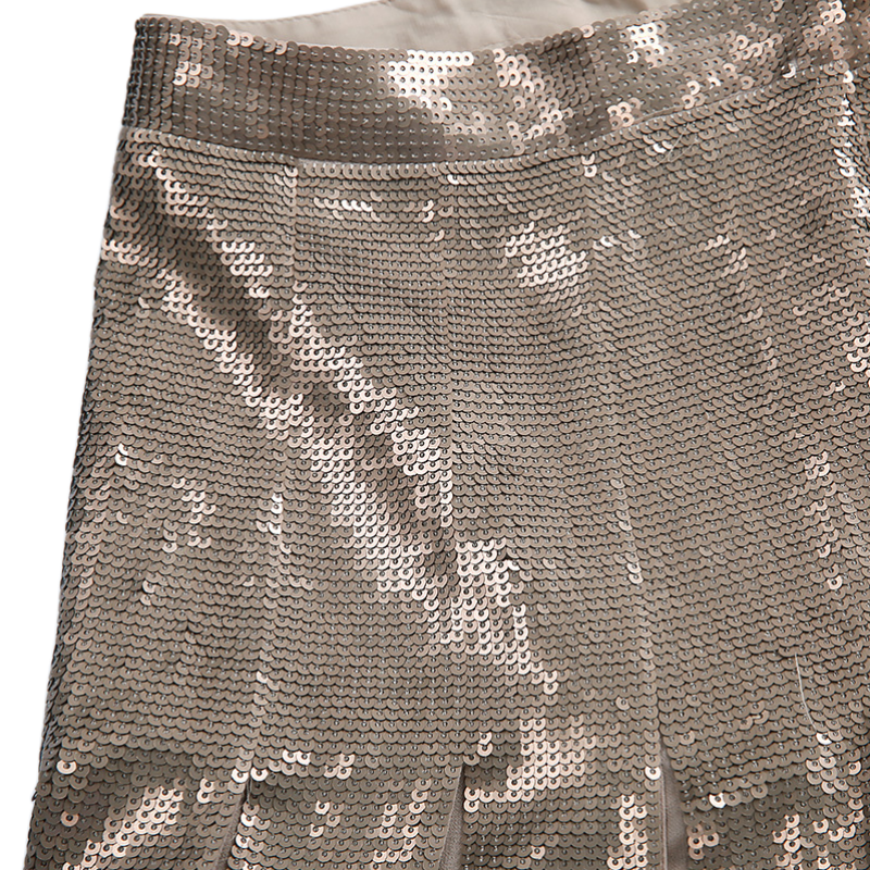 JJparty-C630 Women sequinned pleated party short skirt