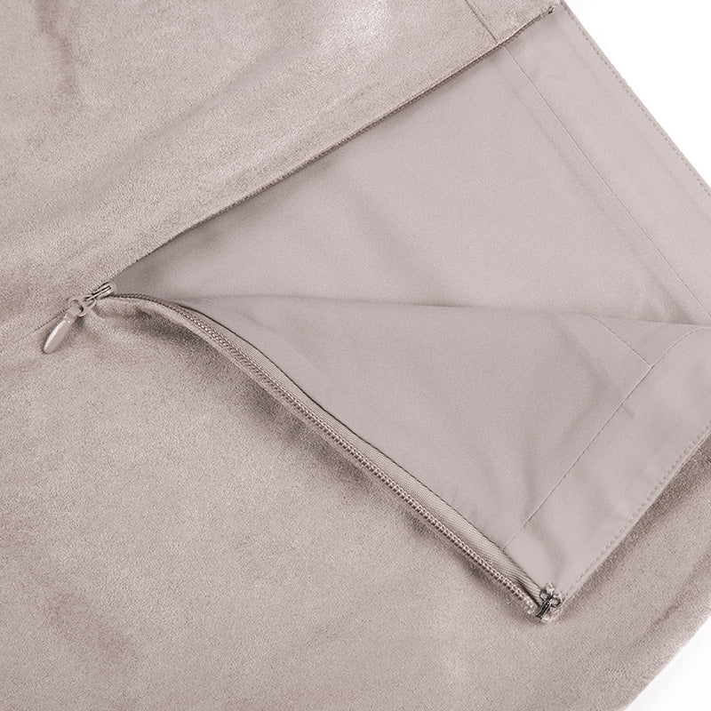 JJparty-G643 Women solid faux suede mock wrap mini skirt