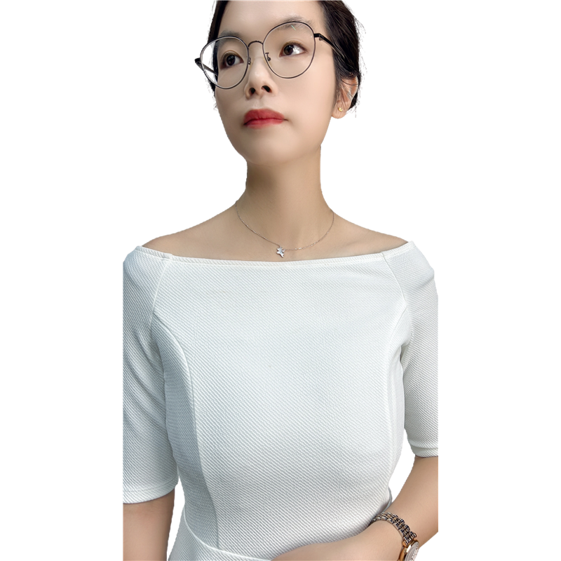 JJparty-D413 Women solid short sleeve boat neck flared mini dress