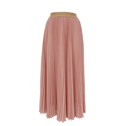 JJparty-C042 Women solid chiffon full circle sunburst pleated midi casual skirt