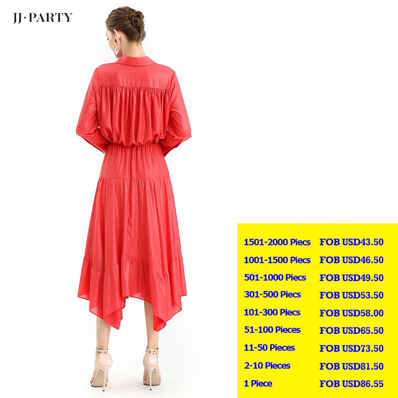 JJparty-S068-6 Women Laminated chiffon asymmetric panelled long flare handkerchief skirt